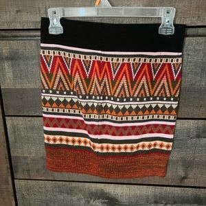 Forever 21 southwestern skirt, pencil skirt, Aztec skirt, western skirt, sweater